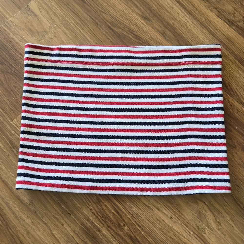 Vintage Y2K Red, Navy Blue, White No Boundaries Striped Tube Top